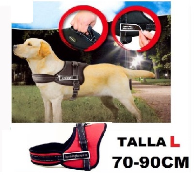 ARNES PARA PERRO ACOLCHADO TALLA L 70- 90CM SPORTS HARNESS SET ADIESTRAR COLOR ROJO